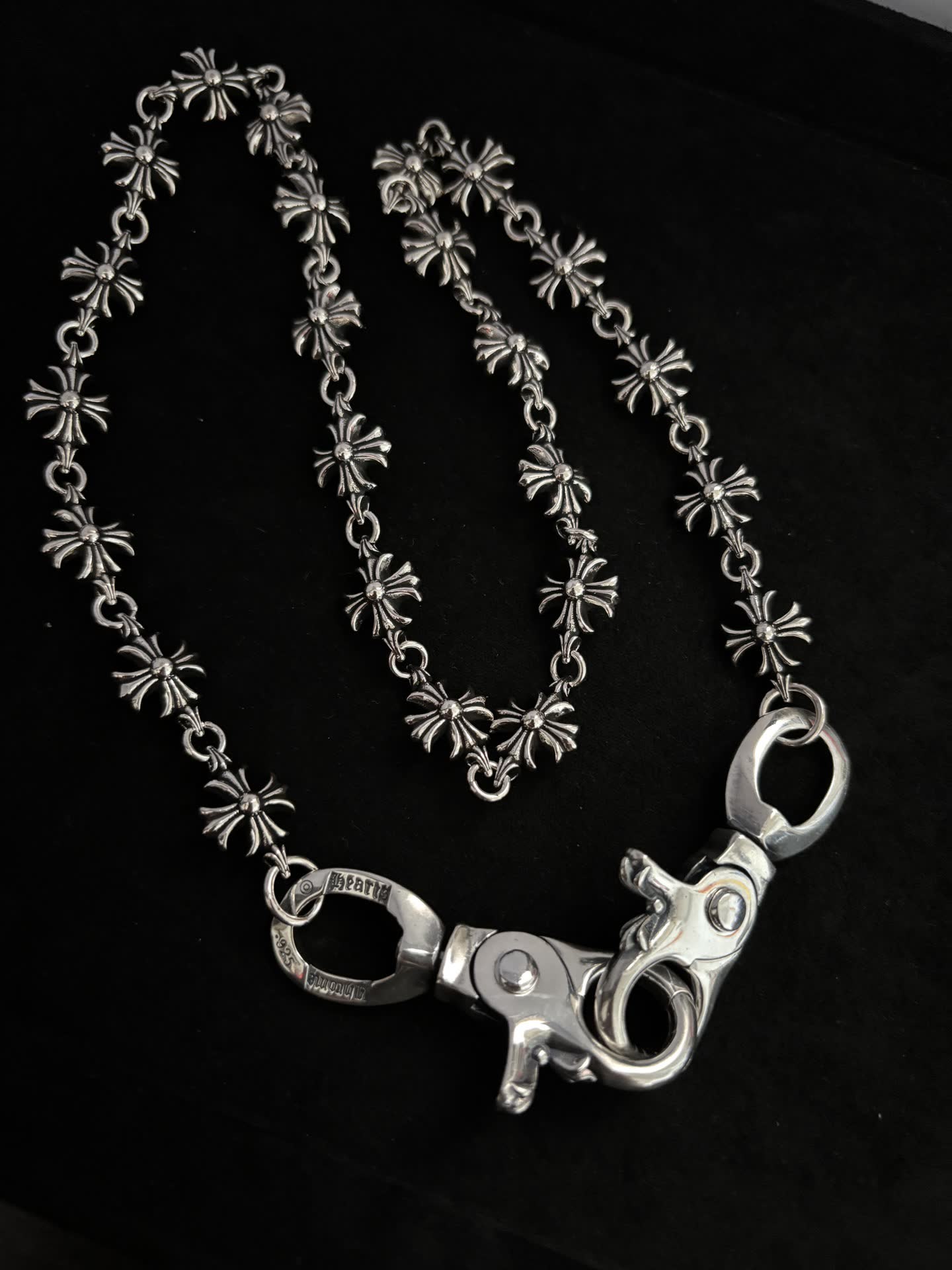 Chrome Hearts Silver Flower Chain with Lobster Clasps